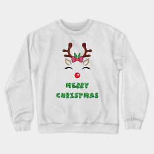 Cute Reindeer Merry Christmas Crewneck Sweatshirt